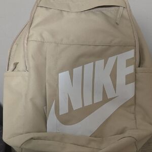 Nike Men's Tan Backpack with White Logo
